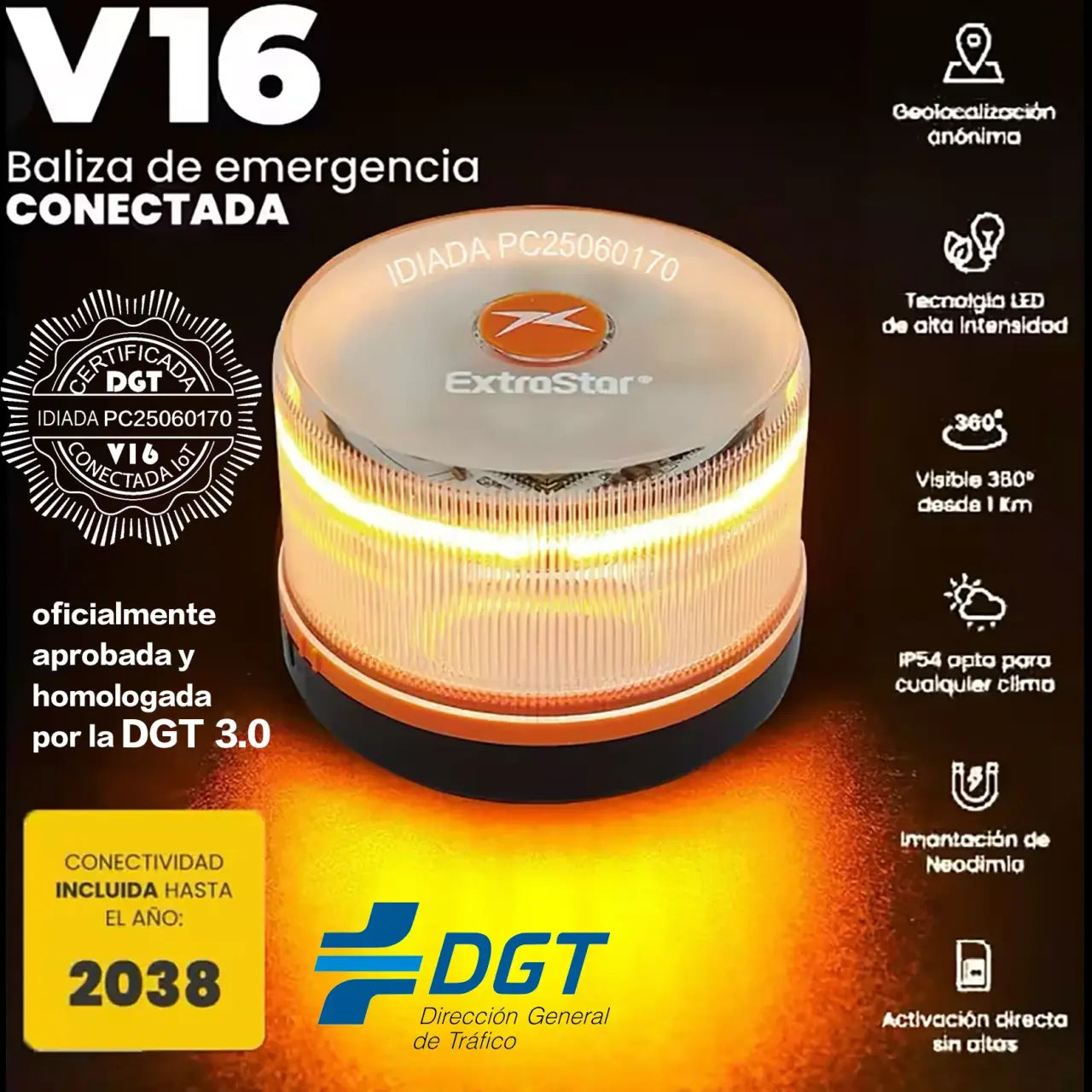 Baliza V16 Homologada DGT 3.0 Strong con Funda